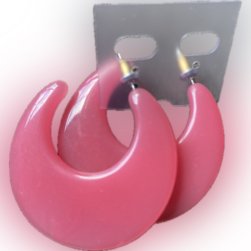 Vintage 80’s Pink Hoop Earrings